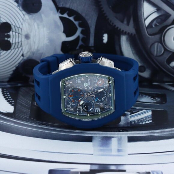 Tsar Bomba Quartz Skeleton Chronograph Interchangeable ’Blue Raptor’ TB8218 - Picture 6 of 10